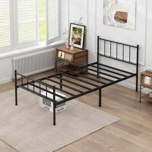 Bed Frame-Metal Platform Bed Frame,Mattress Foundation with Steel Twin Classic