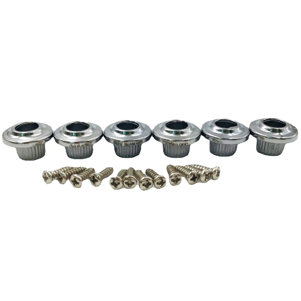 6X Electroplated Plastic Guitar Tuning Key Conversion Bushings Adapter Ferrules
