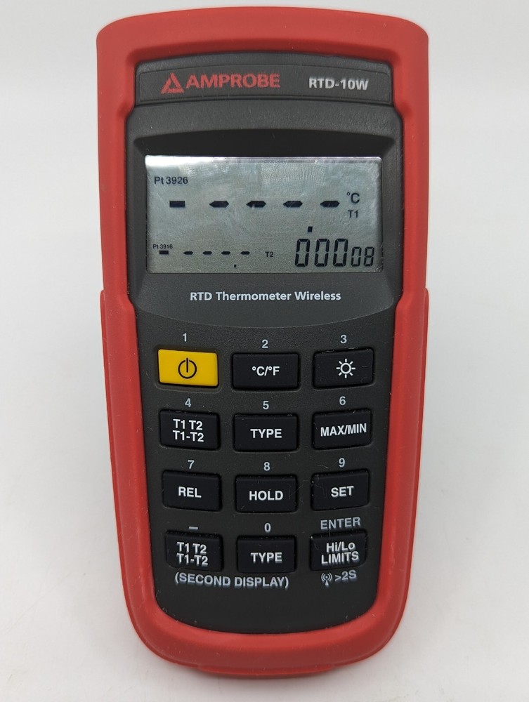 Amprobe RTD-10W RTD Wireless Dual Input Digital RTD Thermometer, CLEAN & TESTED