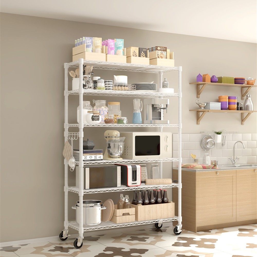 Six-layer, freely removable display stand with one row of side hooks