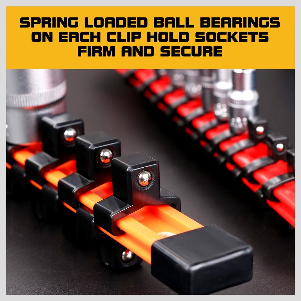 "Double-Sided Socket Organizer 1/4, 3/8 & 1/2 Inch Holders Tool Storage 3PCS "