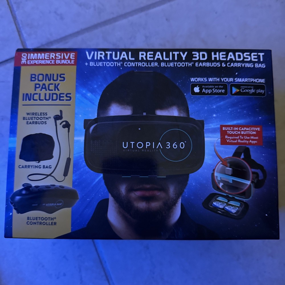 UTOPIA360 3D Virtual Reality Headset Bundle