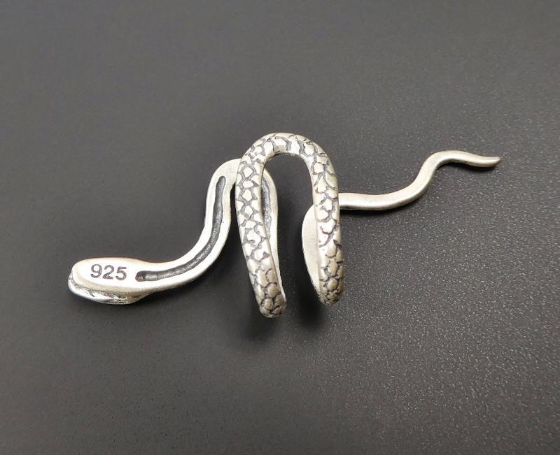 SINGLE Sterling Silver Snake Earring Ear Cuff Non Percing Unique Gothic Punk