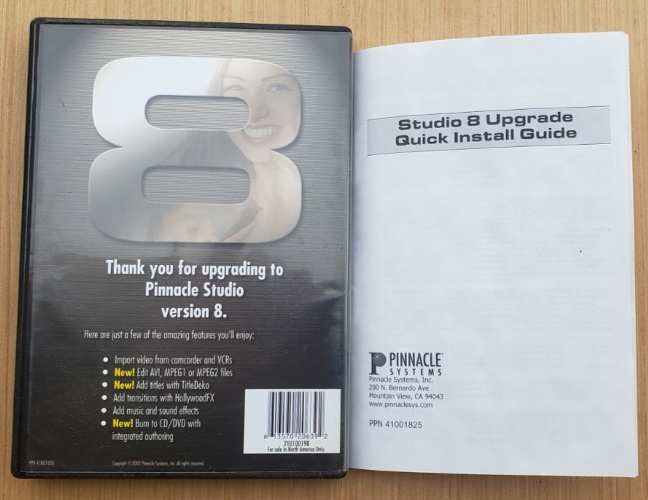 Pinnacle Studio Version 8 Professional Movie Making Computer Software