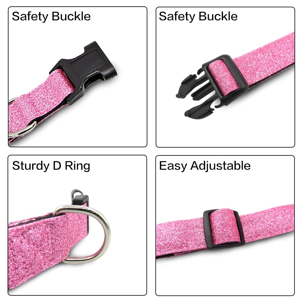 Glittering Basic Dog Collar Comfy & Durable Dog Collar for Small Medium Large...