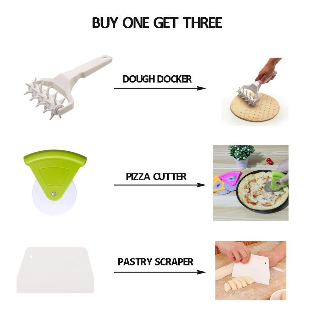 Meta-U Time-Saver Pizza Dough Roller Docker - Blistering Killer - White