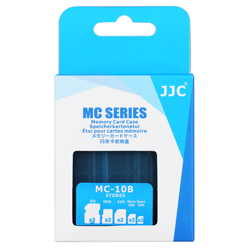 JJC Memory Card Case Mini w/ Lock&Ring 2SD+2MSD+2SIM+2Micro SIM+2Nano SIM Cards
