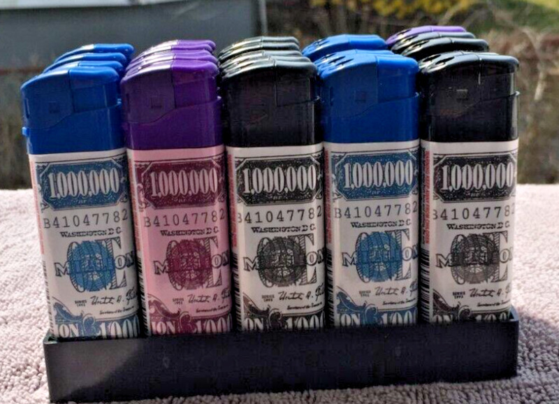 Million Dollar Electronic Lighters Adjustable Flame (25) Display Plus