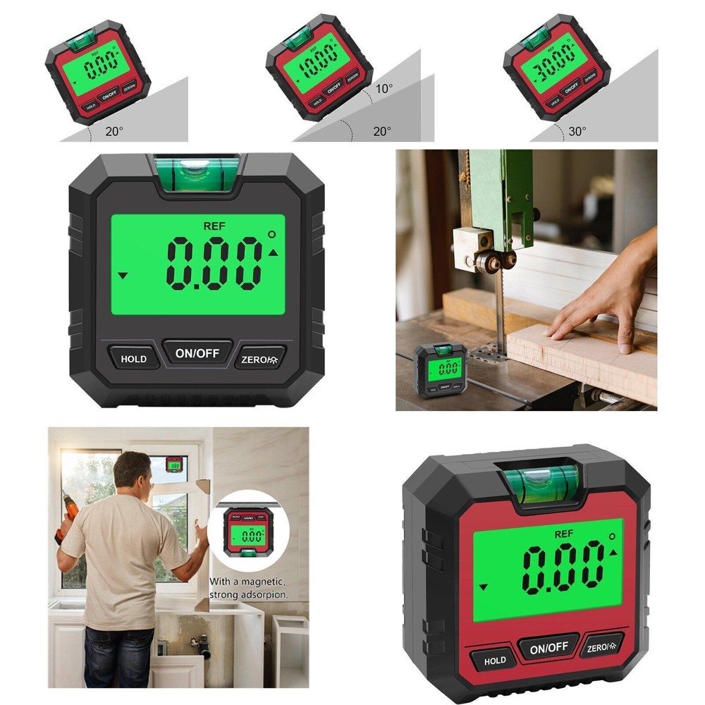 Magnetic Digital Protractor Tool – 360° Level Angle Finder LCD