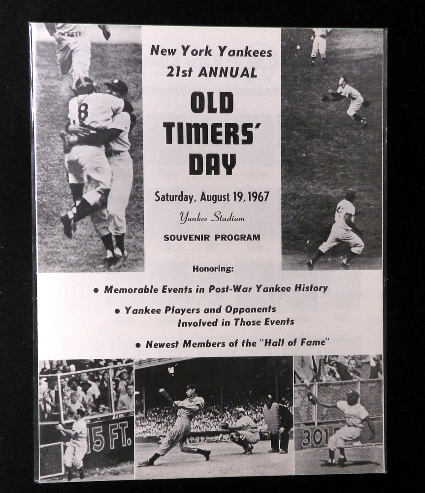 1967 NY Yankees Old Timers Day Program
