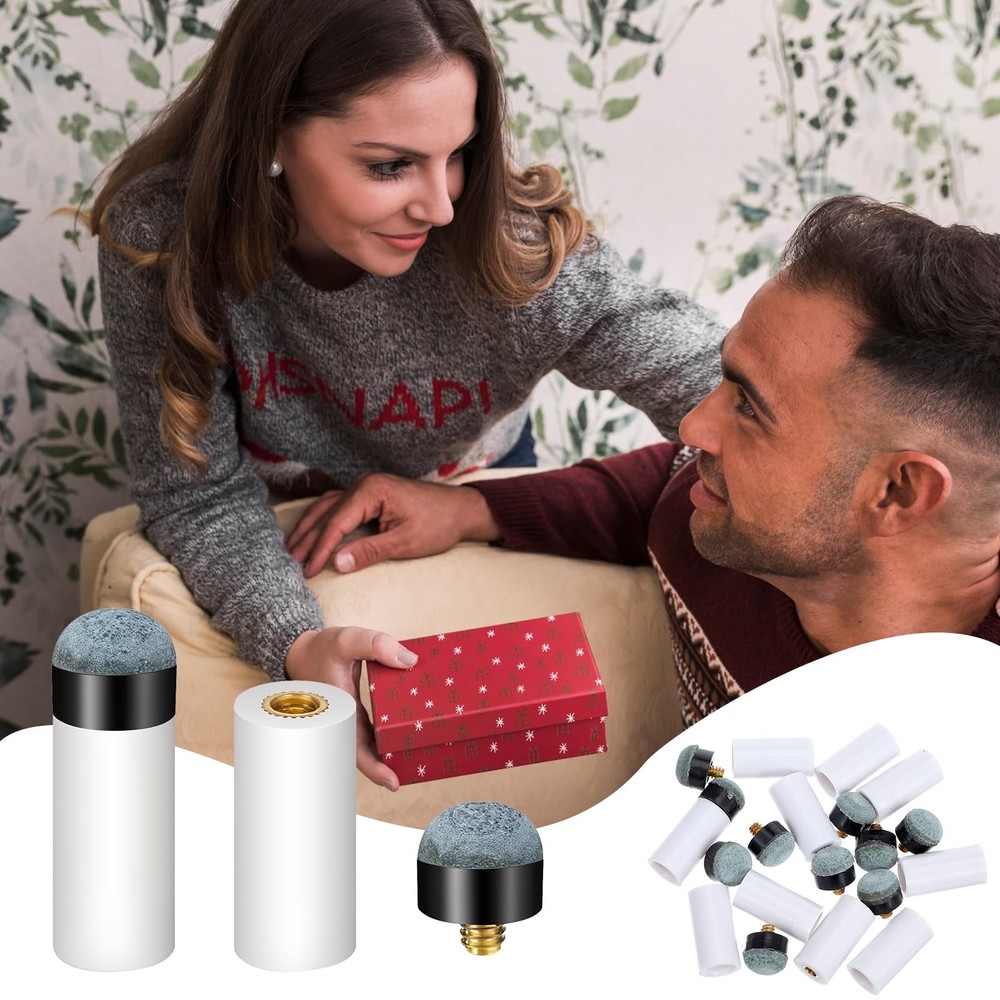 Billiard Cue Tips Replacement Kit with Ferrules Screw On Tips