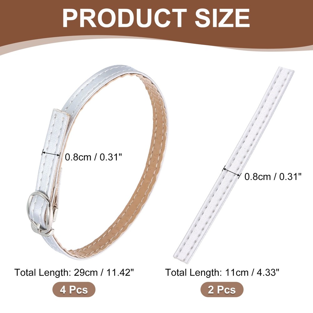 2 Pair Replacement Ankle Strap for Heels Shoe Bands, Silver