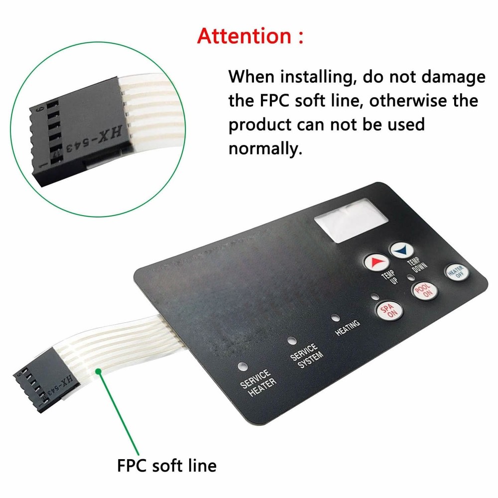2X Switch Membrane Pad Replace for Pentair472610Z MasterTemp Pool and Spa Heater