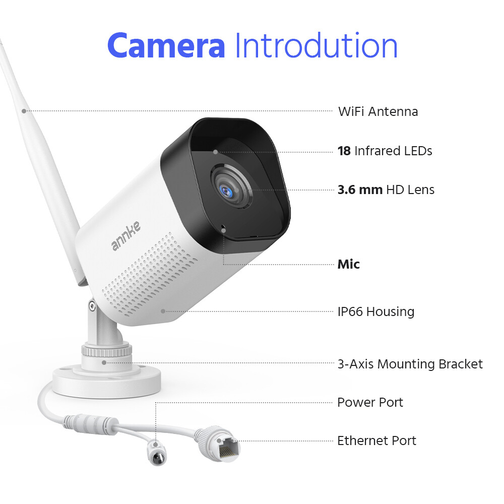 ANNKE 4K Wireless Security Camera System 16CH NVR Two Way Audio Human Detection