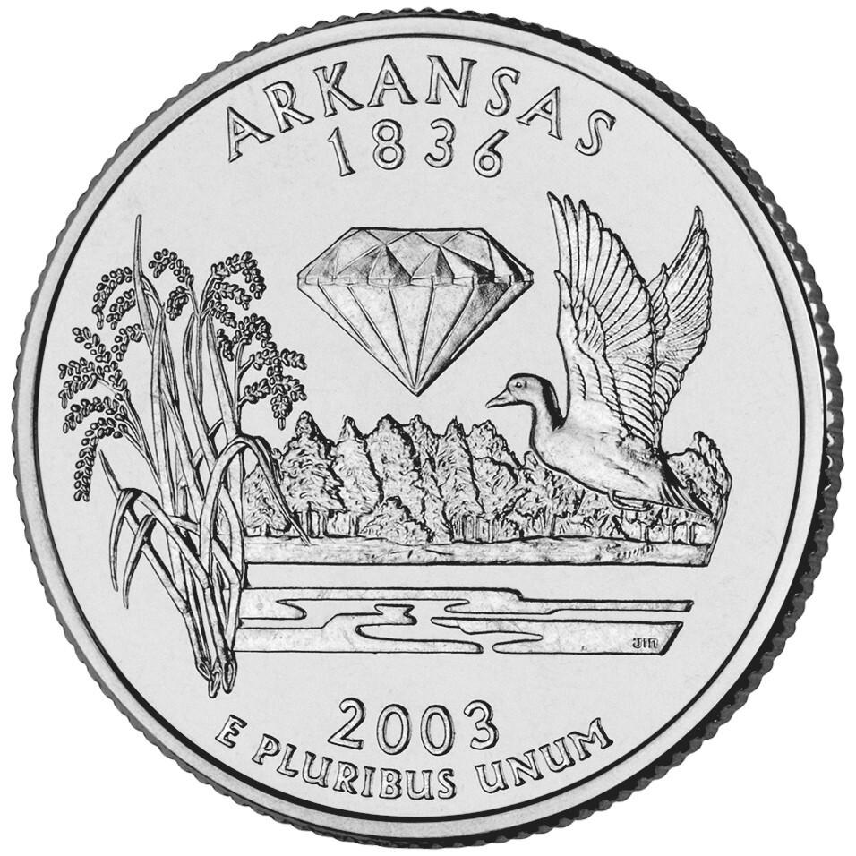 2003 D Arkansas State Quarter.  Uncirculated from US Mint Roll