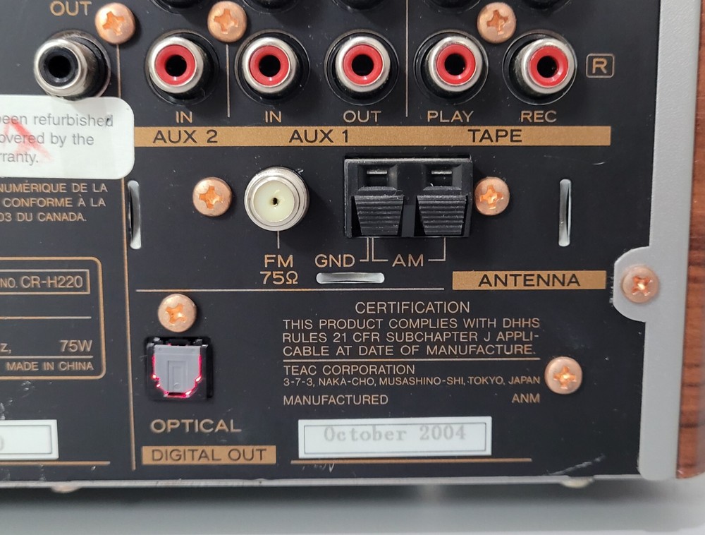 TEAC CD RECEIVER CR-H220 + Original Remote - ✅️ TESTED WORKING ✅️ / SEE DETAILS