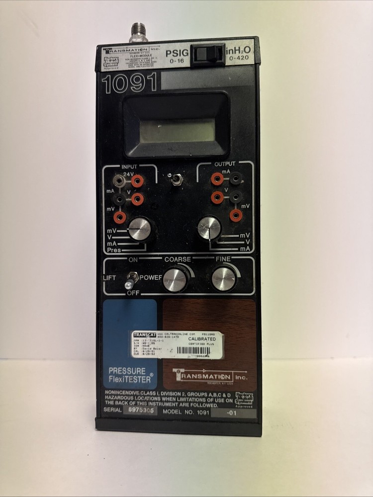 TRANSMATION 1091-01 Pressure FlexiTester Calibrator.