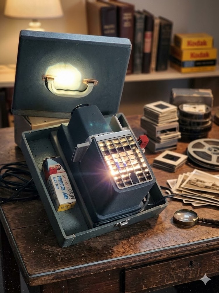 Argus 300 Automatic Slide Projector Model III Series Carry Case Tested Working