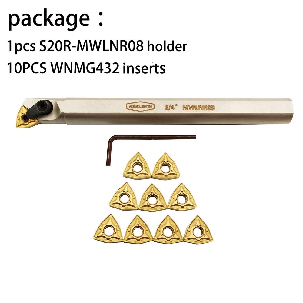 Ultimate 3/4" Boring Bar Tool Holder with 10 Carbide Inserts for Lathe Work