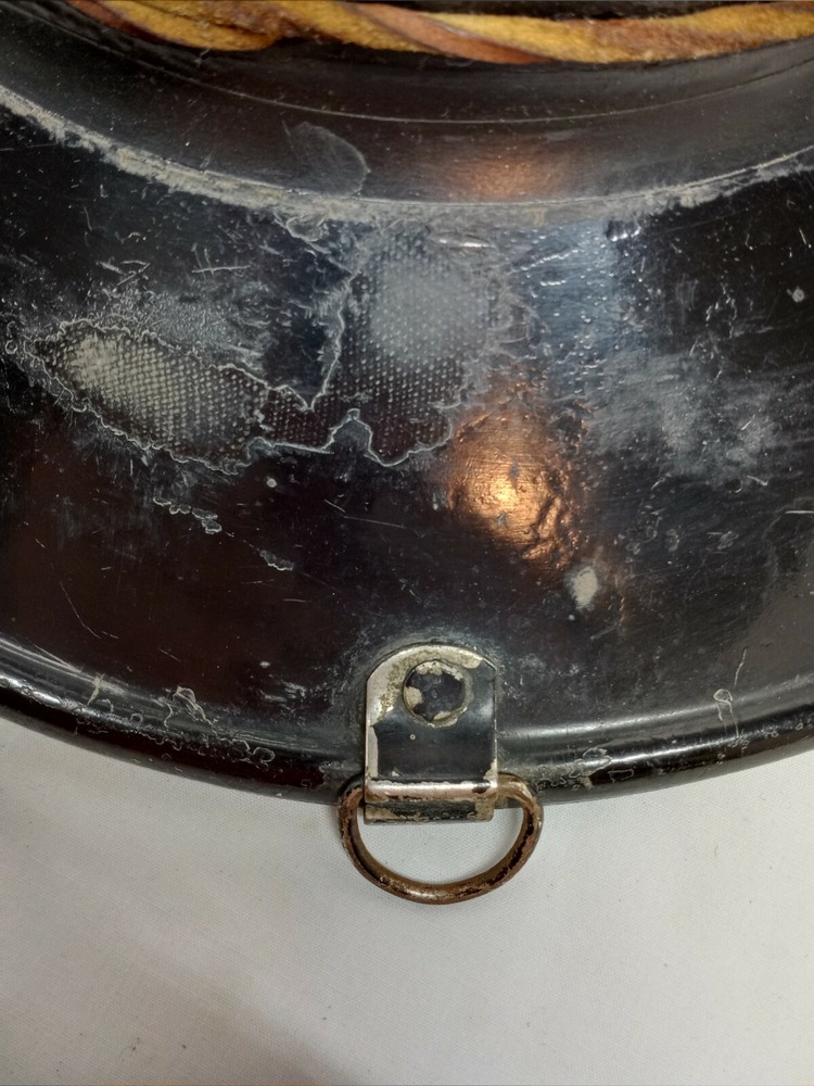 Vintage FIREMANS HELMET 1940s FIREFIGHTER MSA BLACK 8