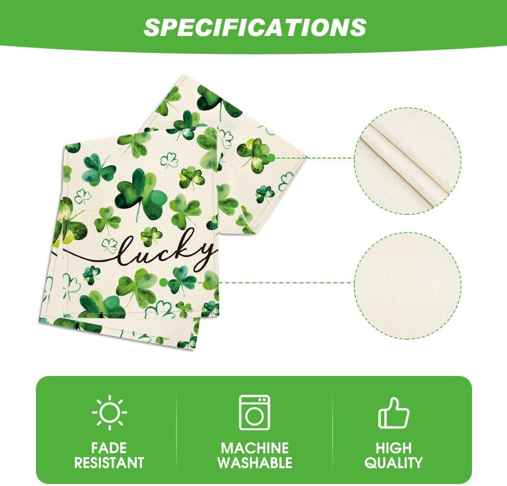 Shamrock Lucky St. Patrick'S Day Table Runner, Spring Holiday Kitchen Dining Tab