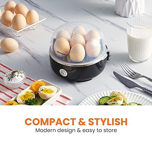 EGC115B Easy Egg Cooker Electric 7-Egg Capacity Soft Medium Hard-Boiled Egg C...