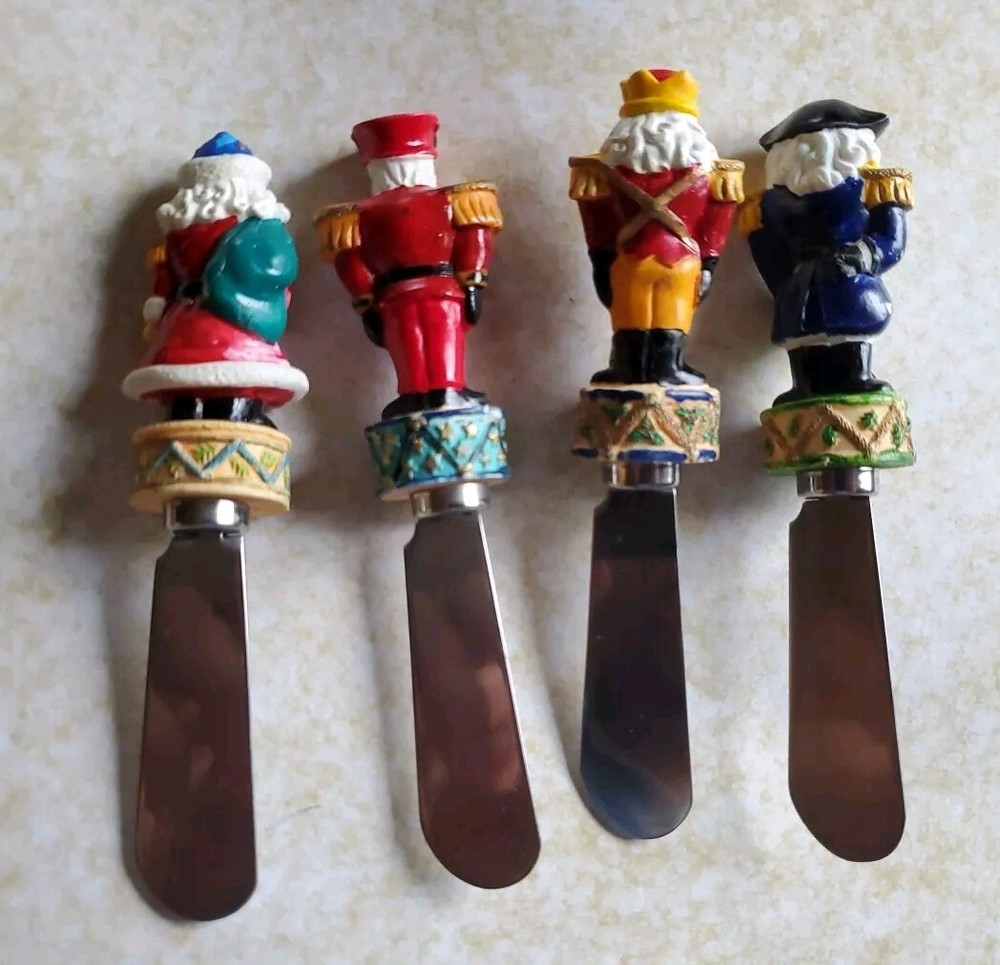 Christopher Radko Nutcracker Pate Knives Cheese Spreaders (4) 5in