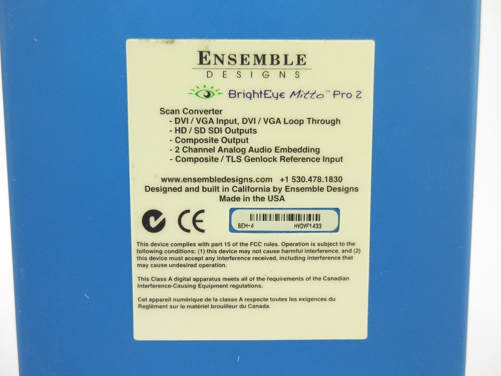 Ensemble Designs BEM-4 BrightEye Mitto Pro 2 Scan Converter
