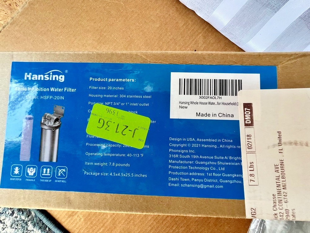 Hansing Whole House Water Softener/Conditioner System Salt-Free