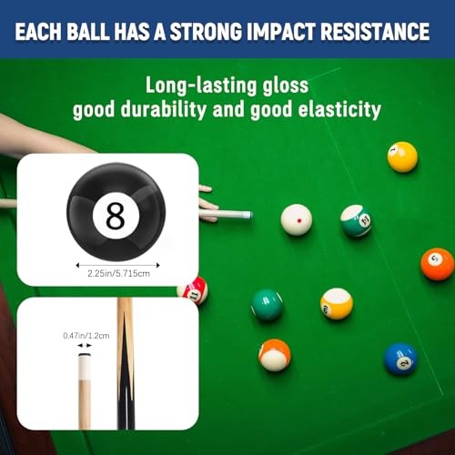 95pcs Pool Table Accessories Set - Balls, Triangle, Rack, Cue, Chalk, Tips,