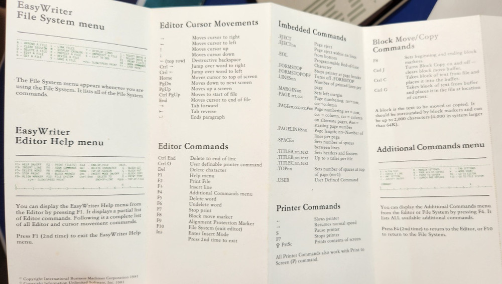 Vintage IBM Personal Computer EasyWriter 6024005 Version 1.1