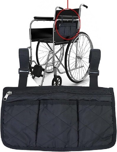 Wheelchair Side Storage Bag Organizer – Compact Multi-Pocket Armrest Pouch