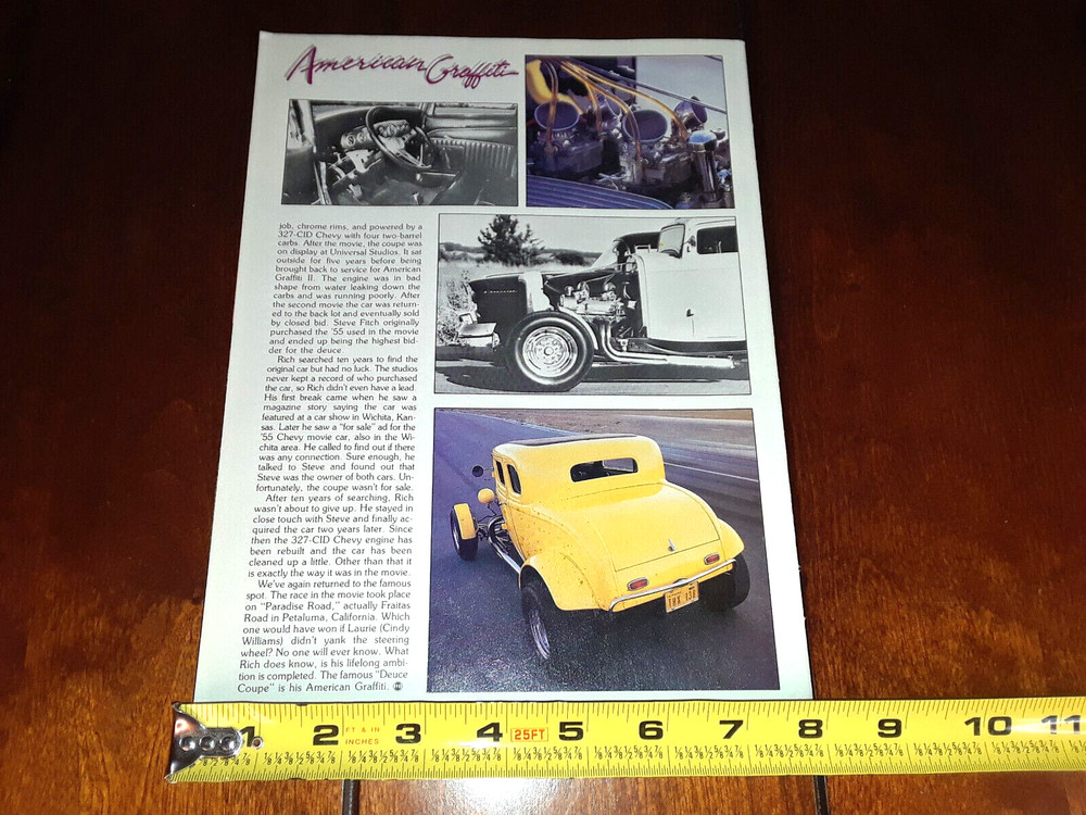 AMERICAN GRAFFITI 1932 COUPE ORIGINAL 1987 ARTICLE