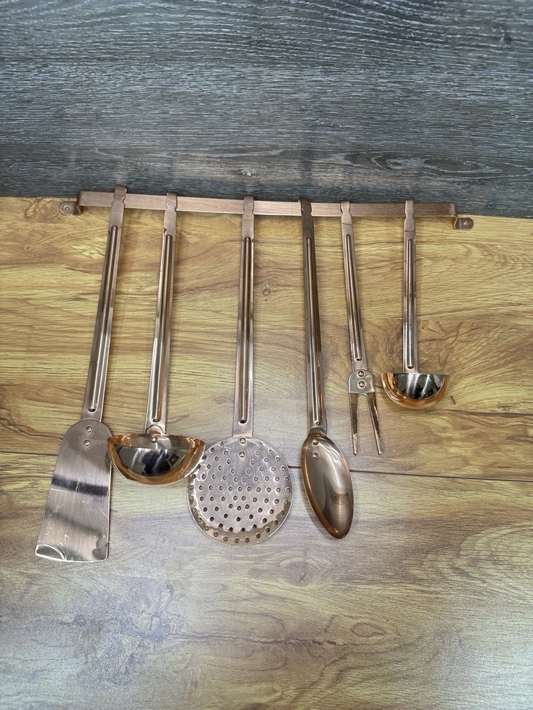 Old Dutch International (ODI) Solid Copper Kitchen Utensils- 7 Pc Made In Korea