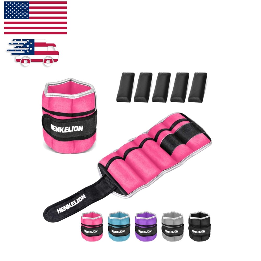 Lightweight Adjustable Ankle Weights 5Lbs - Comfort Fit for All Workouts