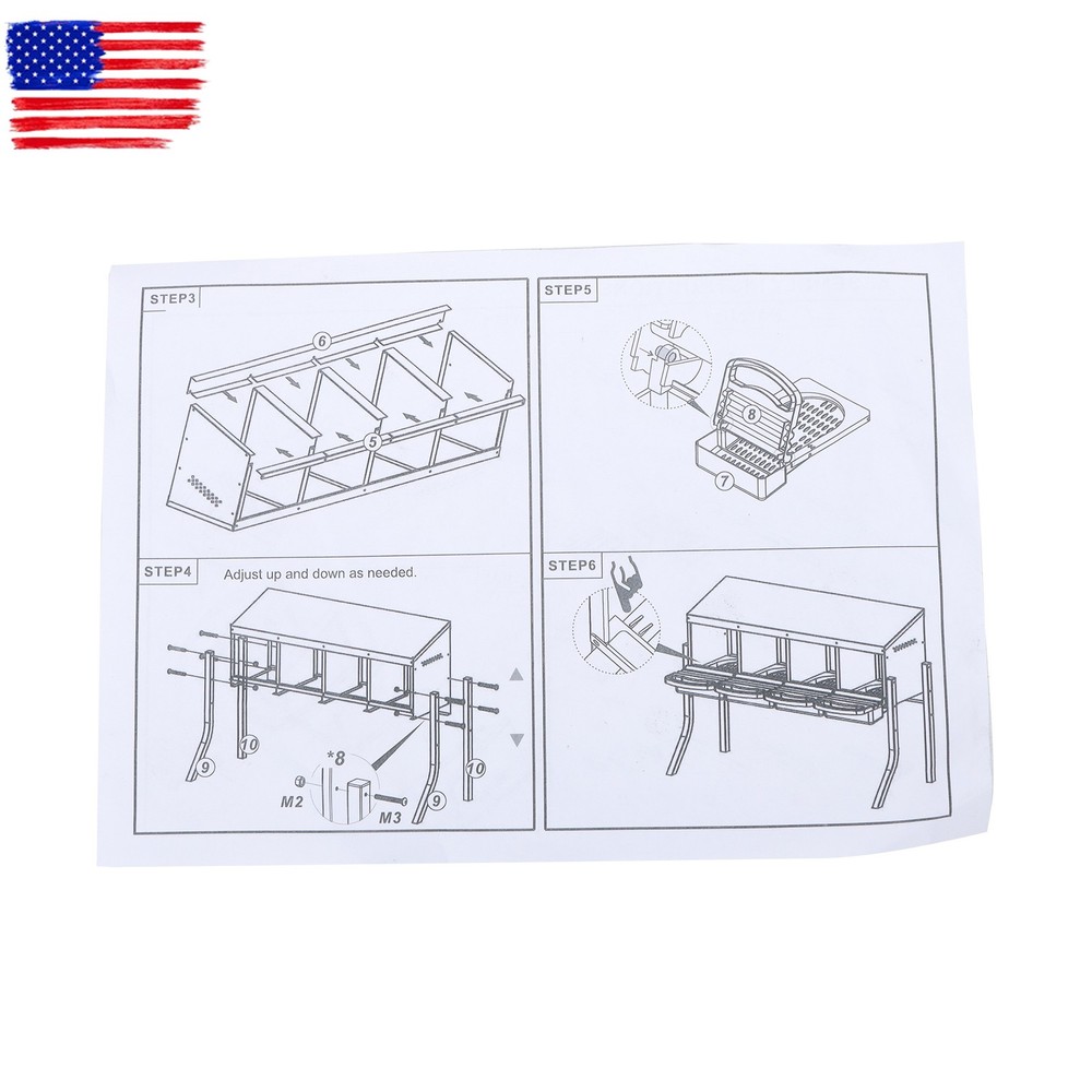 4 Hole Roll Out Chicken Nesting Boxes For Laying Eggs Coop Compartment