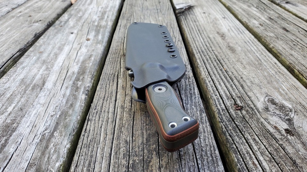 Custom Kydex sheath for the TOPS "OPERATOR 7 ", Taco style, beltloop(Bk)