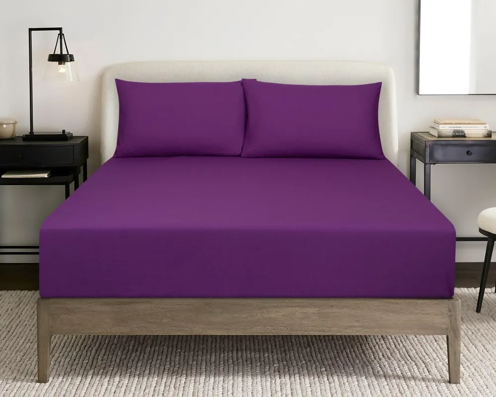 Luxury 100% Pure Cotton Dyed Fitted Sheets