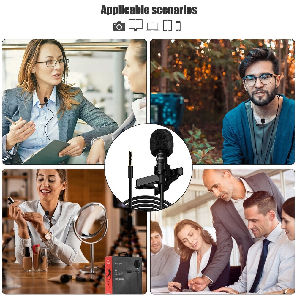 PROFESSIONAL Lavalier Lapel Microphone Mic For iPhone Android&Windows Smartphone