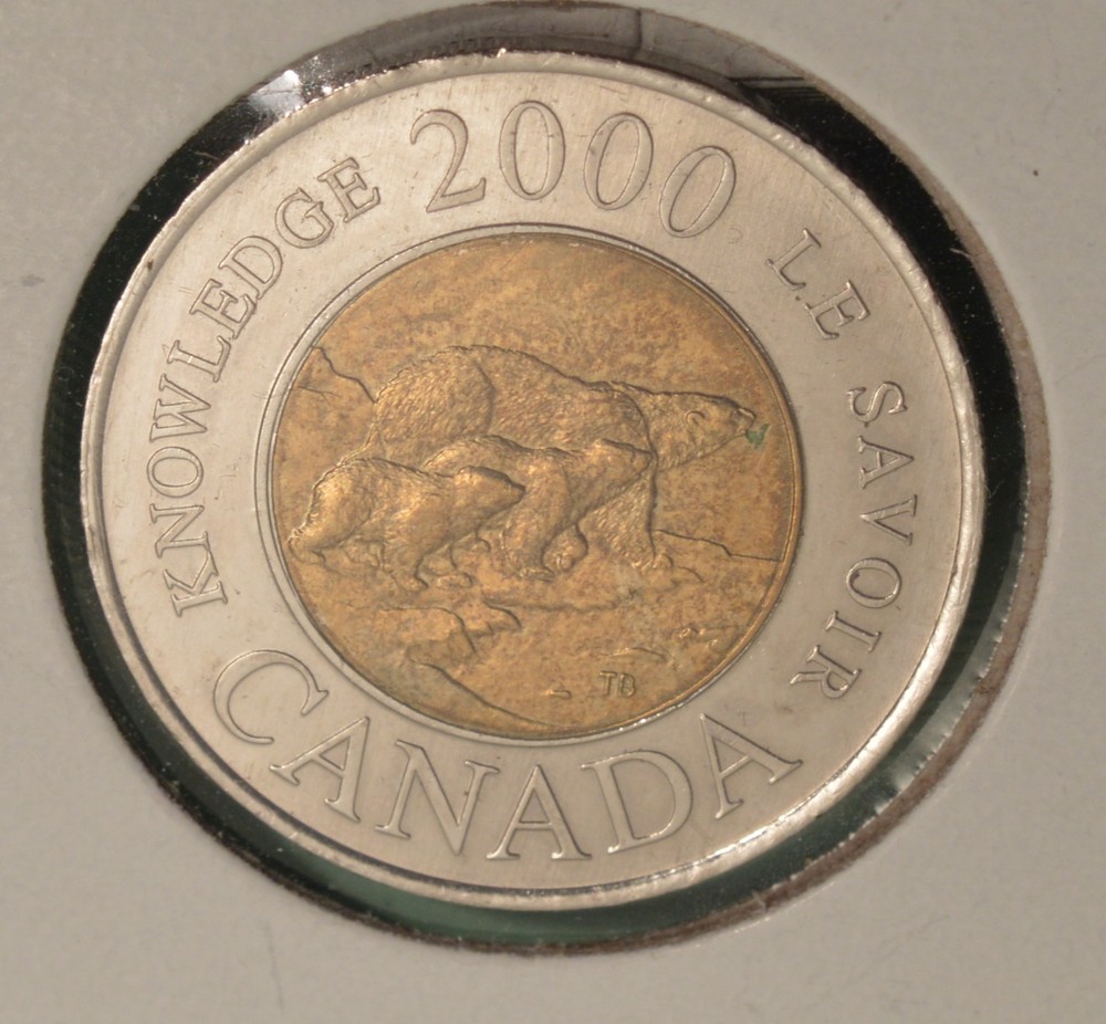 2000 - Canada Toonie $2 Dollar - Knowledge - LightlyCirculated - Inv#D-217  🇨🇦