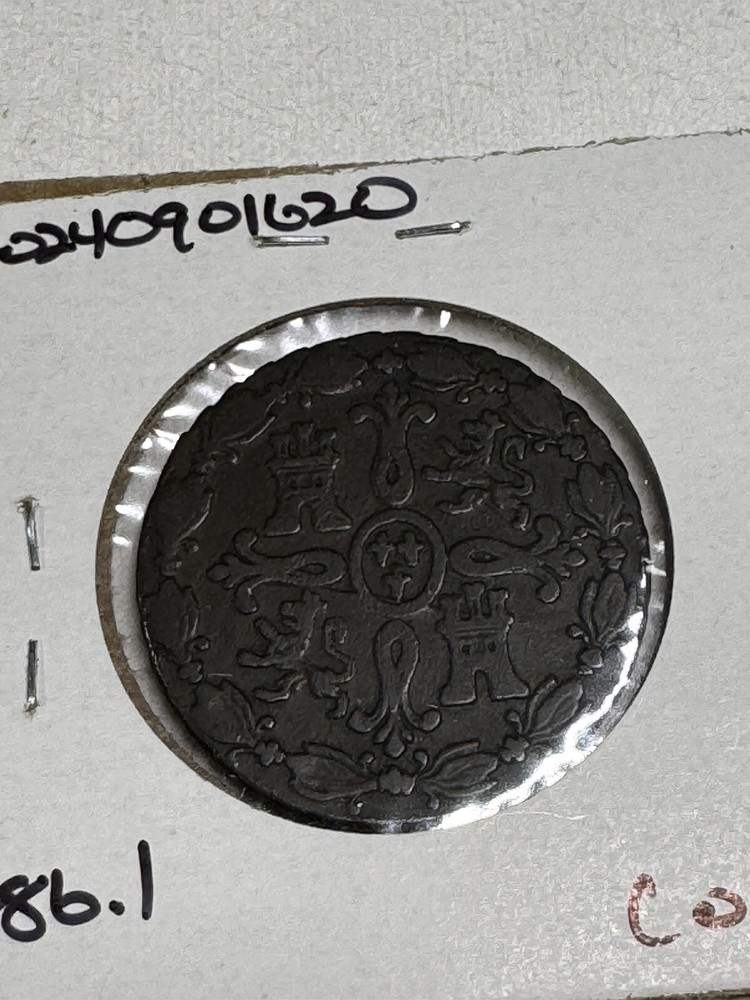 1820 Spain 8 Maravedis Copper Coin