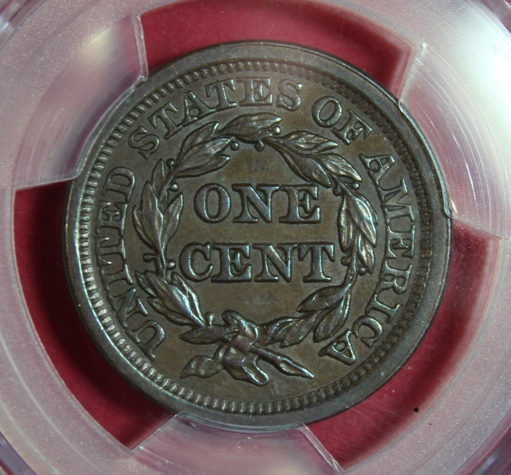 1849 LARGE CENT PCGS AU DETAIL