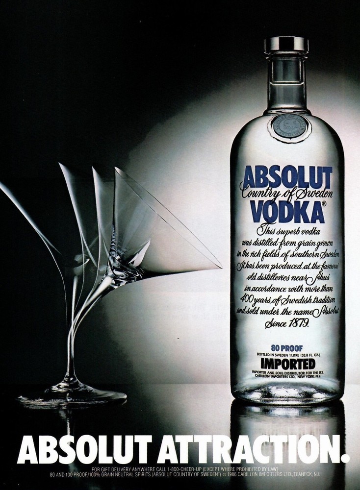 10 DIFFERENT ABSOLUT VODKA MAGAZINE ADS $30 - LOT #2