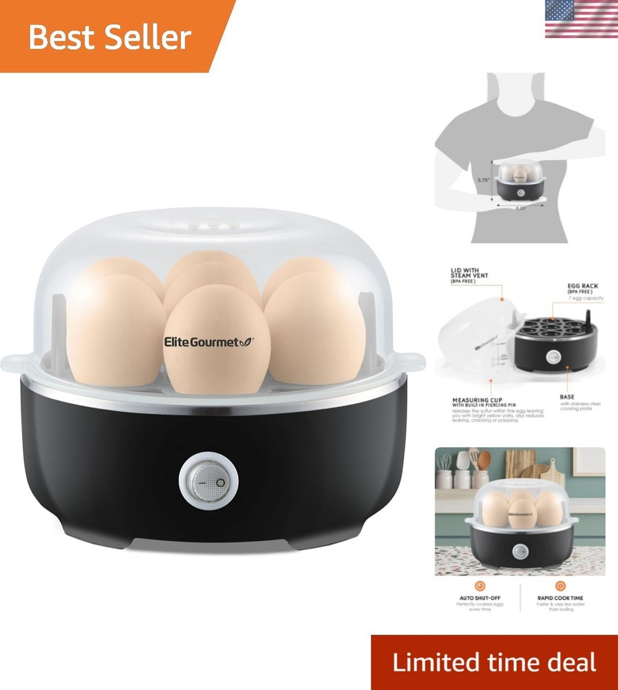 Easy Egg Cooker Electric 7-Egg Capacity, Soft, Medium, Hard-Boiled Egg Cooker...