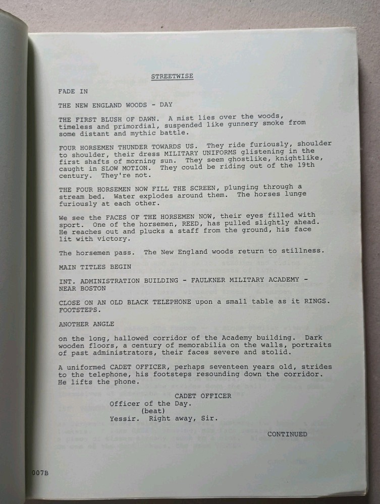 Streetwise (1985) Unproduced Movie Script by David Chisholm