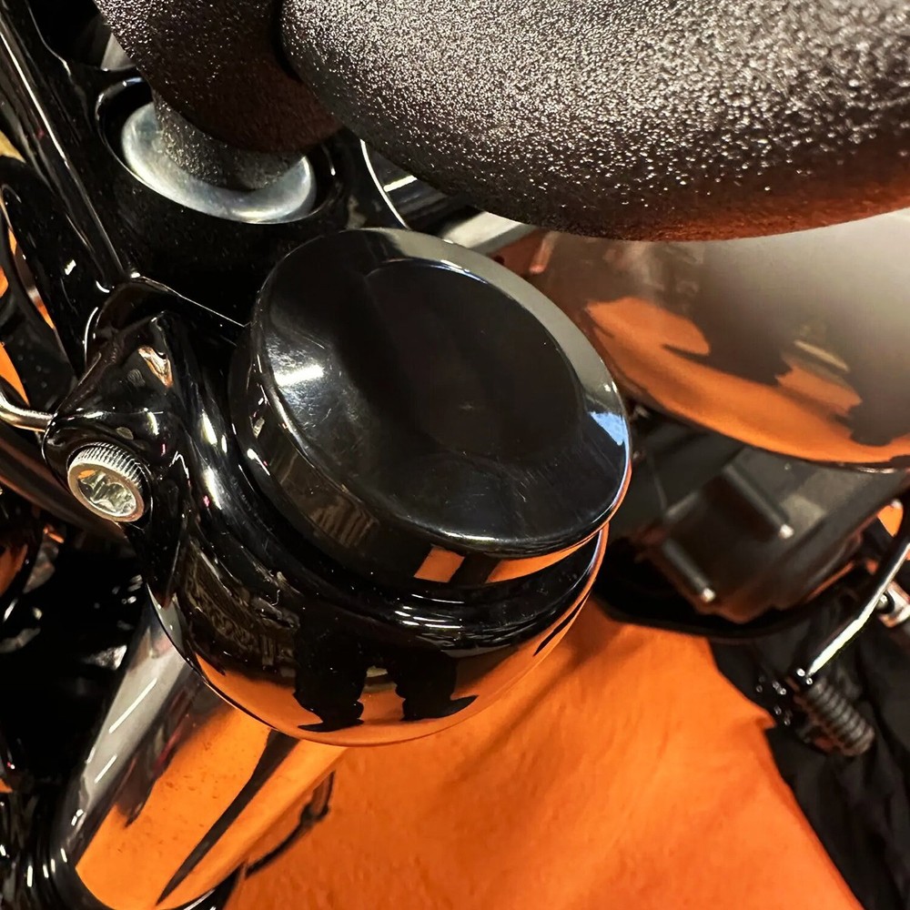 Gloss Black Upper Fork Caps Compatible For Harley Softail 18-24 Fat Boy