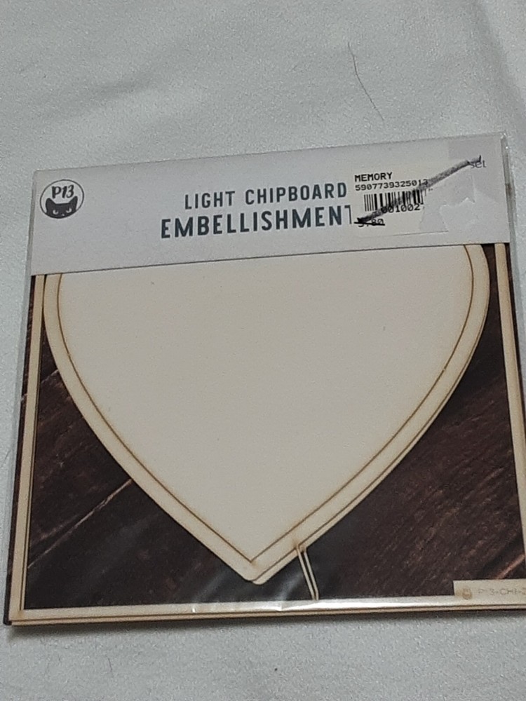 P13 Light Chipboard Embellishments Bundle 10assorted medium & large sizes