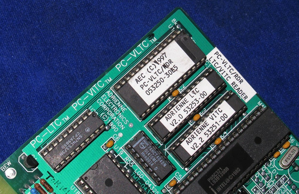 ADRIENNE Electronics PC-LTC PC-VITC time code reader ISA board card