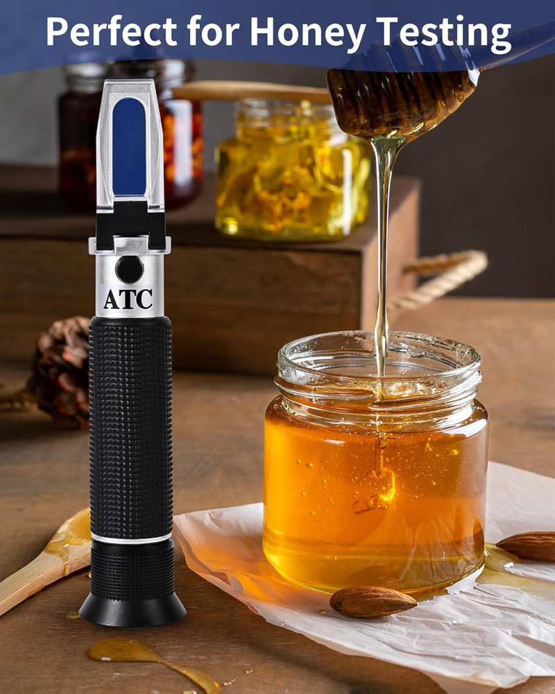 Honey Refractometer for Moisture, Brix and Baume, Brix Meter Refractometer with