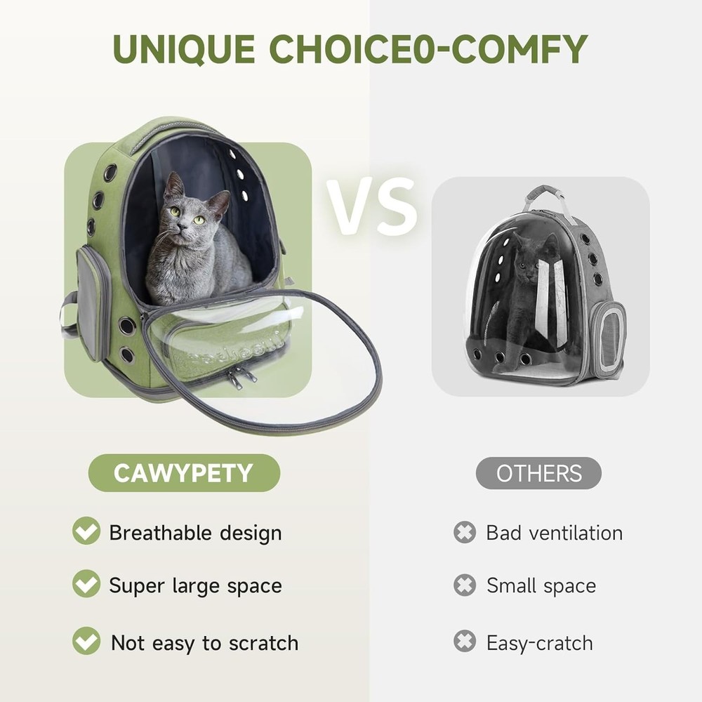 Cat Backpack Carrier, Breathable Cat Carrier Large Space Bubble Pet Backpack for